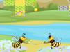 Bijen spelen bakstenen
