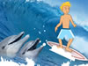 Chłopiec surfingu