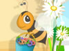 小さな蜂は花