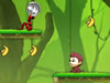Weinig apen springen bananen