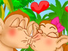 Niedlichen Affen küssen
