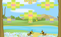 Bienen spielen Steine