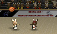 Kaninchen Basketball spielen