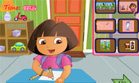Dora lười biếng trong phòng
