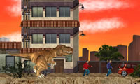 Tyrannosaurus Rex atacar a Los Angeles