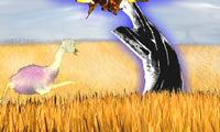 El fresco de avestruz corre