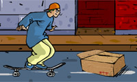 男孩街道滑板