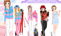 女孩滑雪装扮