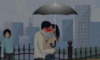 Bacio sotto la pioggia