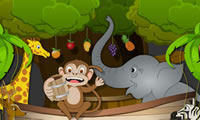 Các con khỉ nhỏ cho nước trái cây