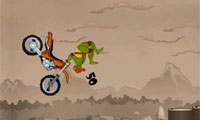 วัยรุ่น Mutant Ninja turtles แสดงรถจักรยานยนต์
