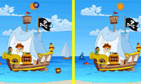 Finde das Unterschied-Piratenschiff